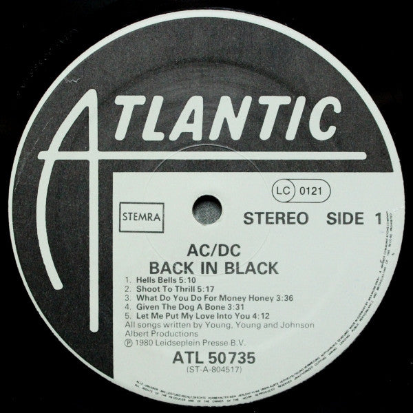 AC/DC : Back In Black (LP, Album)