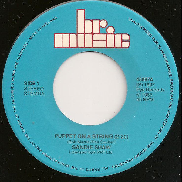 Sandie Shaw : Puppet On A String  (7", Single, RE)