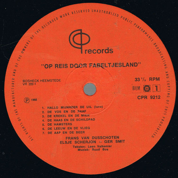 De Fabeltjeskrant : Op Reis Door Fabeltjesland (LP)