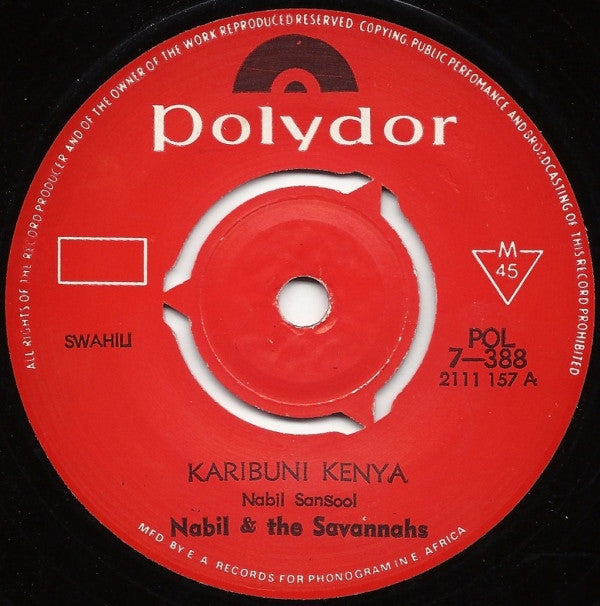 Nabil And The Savannahs : Karibuni Kenya (7", Mono)