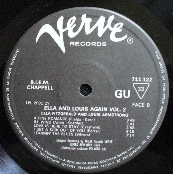 Ella Fitzgerald And Louis Armstrong : Ella And Louis Again Vol. 2 (LP, Album)