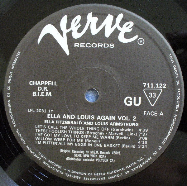 Ella Fitzgerald And Louis Armstrong : Ella And Louis Again Vol. 2 (LP, Album)