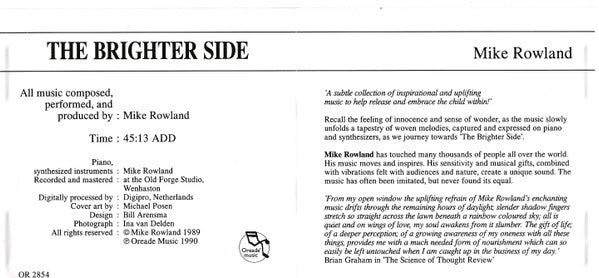 Mike Rowland (2) : The Brighter Side (CD, Album, RM, Son)