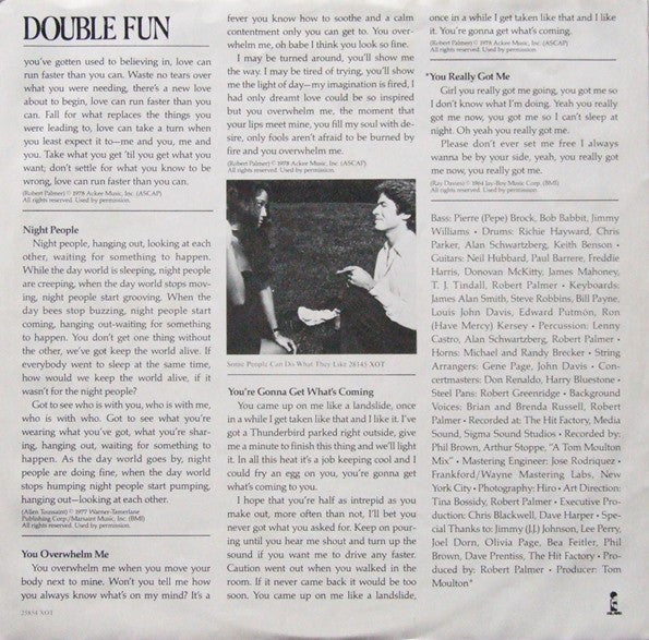 Robert Palmer : Double Fun (LP, Album)