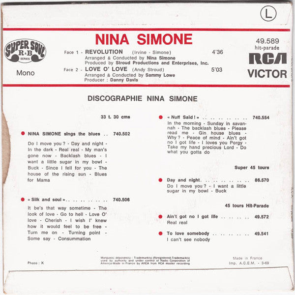 Nina Simone : Révolution ! (7", Single, Mono)
