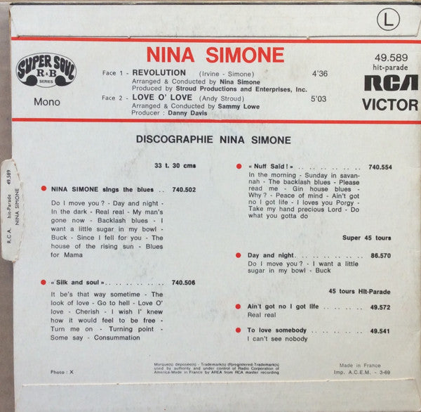 Nina Simone : Révolution ! (7", Single, Mono)