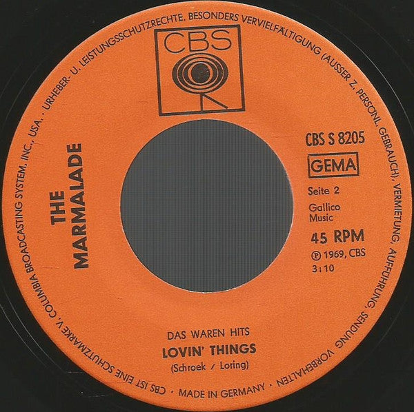 The Marmalade : Ob-La-Di - Ob-La-Da  /  Lovin' Things (7", RE)