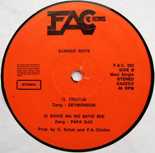 The Django Boys : Rose Mina Roos (12", Maxi)