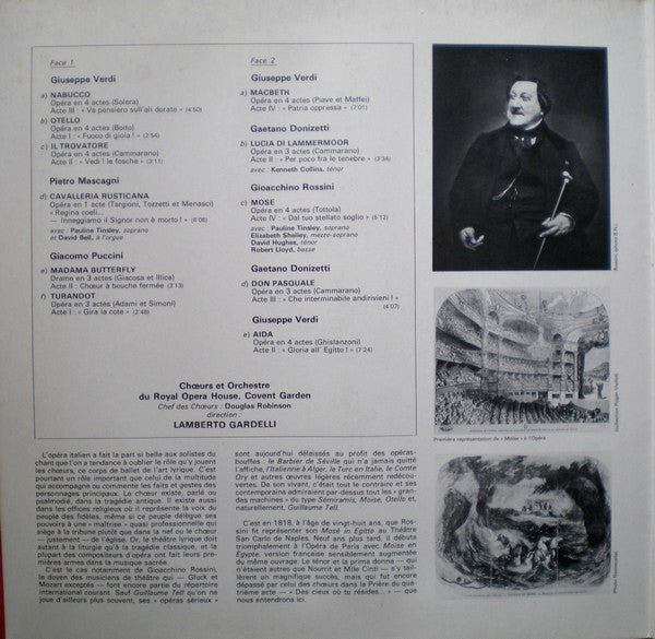 Choeur* et Orchestre du Covent Garden*, Lamberto Gardelli : Choeurs D'Opéras Italiens (LP, RE, Gat)