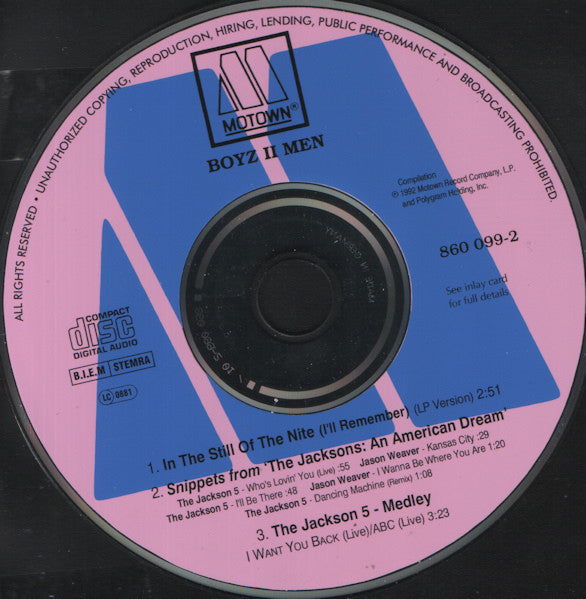 Boyz II Men : In The Still Of The Nite (I'll Remember) (CD, Single)
