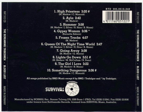 The Screaming Tribesmen : Blood Lust (CD, Album)