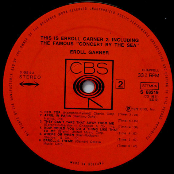 Erroll Garner : This Is Erroll Garner 2, Including The Famous "Concert By The Sea" (2xLP, Comp, Gat)