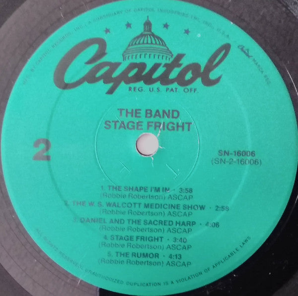 The Band : Stage Fright (LP, Album, RE, Spe)