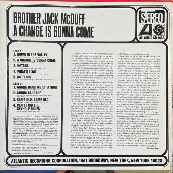 Brother Jack McDuff : A Change Is Gonna Come (LP, Album)