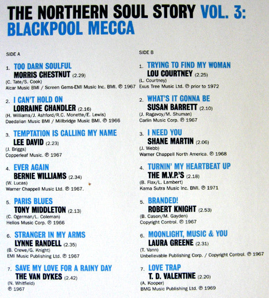 Various : The Northern Soul Story Vol. 3: Blackpool Mecca (2xLP, Comp, Ltd, Blu)