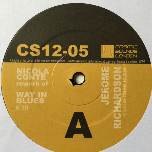 Jerome Richardson : Way In Blues / Minor Flute (12")