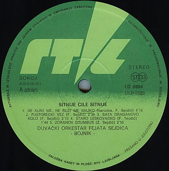 Orkestar Feata Sejdića : Sitnije Cile Sitnije (LP, Album)