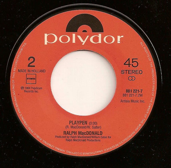 Ralph MacDonald : In The Name Of Love (7", Single)