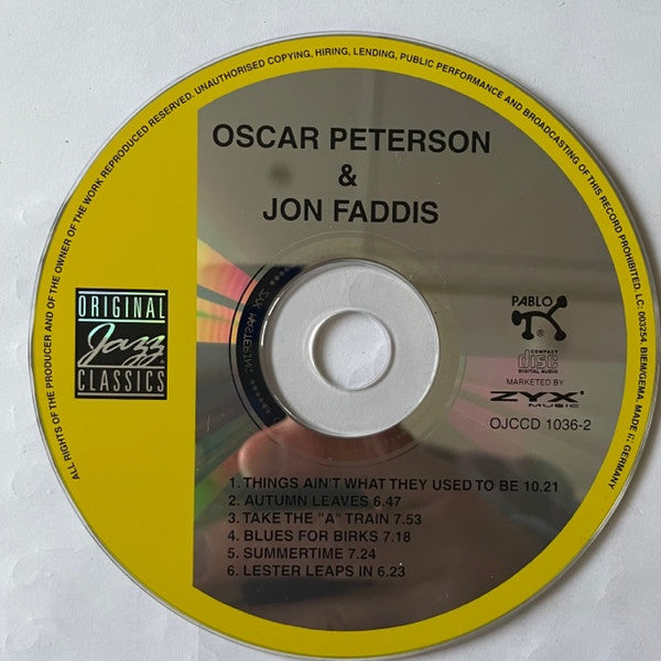 Oscar Peterson & Jon Faddis : Oscar Peterson & Jon Faddis (CD, Album, RE, RM)