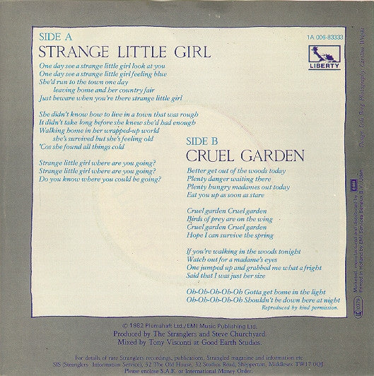 The Stranglers : Strange Little Girl (7", Single)