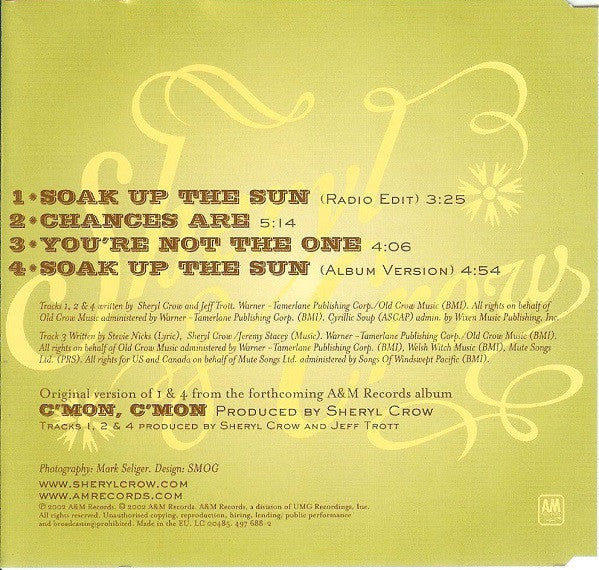 Sheryl Crow : Soak Up The Sun (CD, Single)