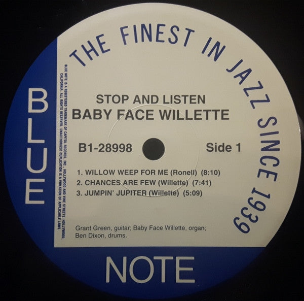 'Baby Face' Willette : Stop And Listen (LP, Album, Ltd, RE, 180)