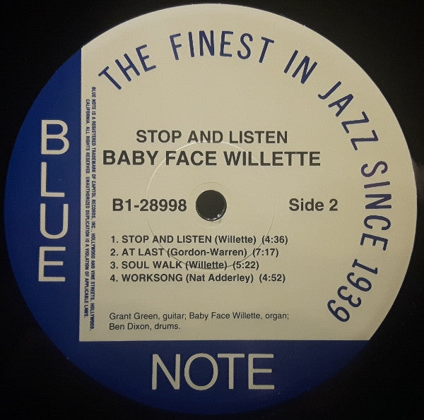 'Baby Face' Willette : Stop And Listen (LP, Album, Ltd, RE, 180)