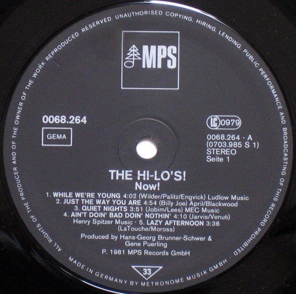The Hi-Lo's : Now! (LP, Album)