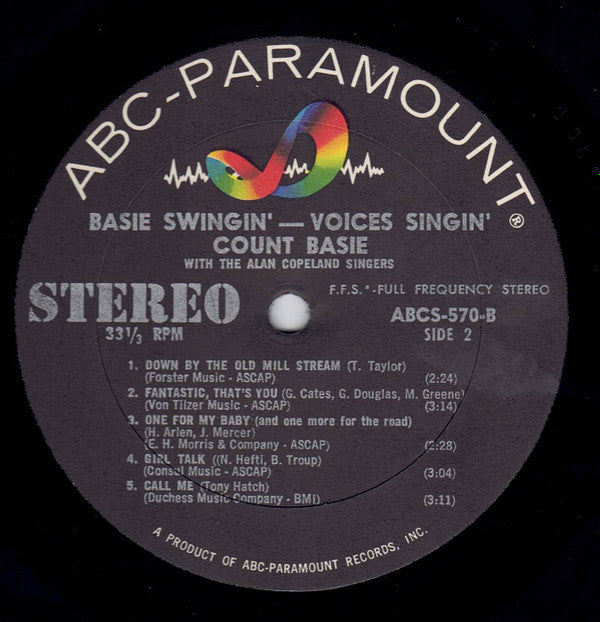 Count Basie With The Alan Copeland Singers : Basie Swingin' Voices Singin' (LP, Album)