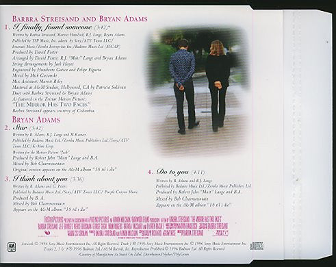 Barbra Streisand & Bryan Adams : I Finally Found Someone (CD, Maxi)