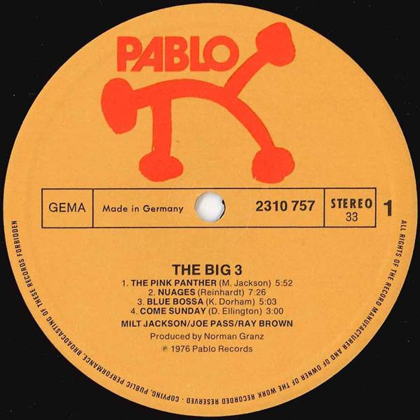Milt Jackson - Joe Pass - Ray Brown : The Big 3 (LP, Album)