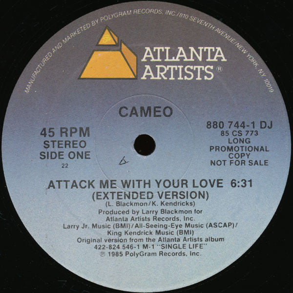 Cameo : Attack Me With Your Love (12", Promo)