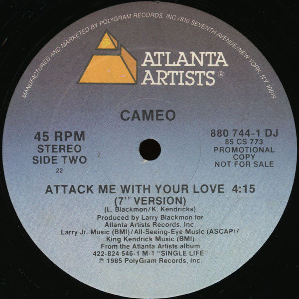 Cameo : Attack Me With Your Love (12", Promo)