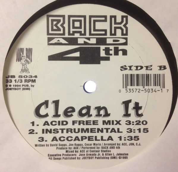 Back And 4th : Clean It (12")