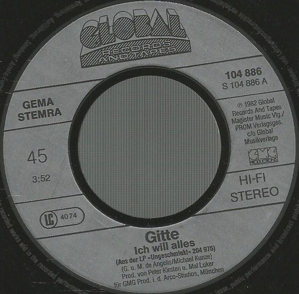 Gitte Hænning : Ich Will Alles (7", Single)
