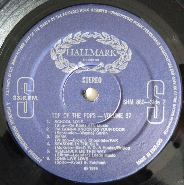 Unknown Artist : Top Of The Pops Vol. 37 (LP, Album)