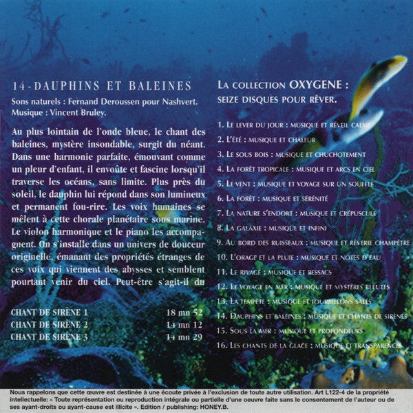 Vincent Bruley : Oxygène 14: Dauphins Et Baleines (Musique Et Chants De Sirènes) - Parties 1 À 3 (CD, Album)