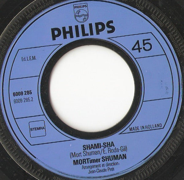Mort Shuman : Le Lac Majeur (7", Single, Inj)