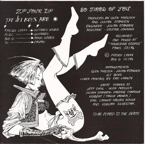 Freddy Lynxx And The Last Of The Jet Boys : Zip Your Lip (7", Single)
