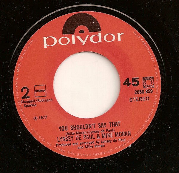 Lynsey De Paul And Mike Moran : Rock Bottom (7", Single)