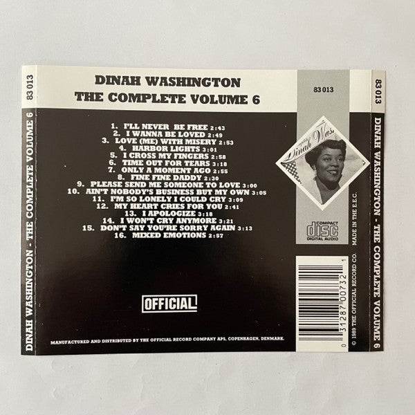Dinah Washington : The Complete Dinah Washington Vol.6 (1950-1951) (CD, Album, Comp, Mono)