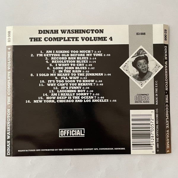 Dinah Washington : The Complete Dinah Washington Vol.4 1947 - 1949 (CD, Comp, Mono)