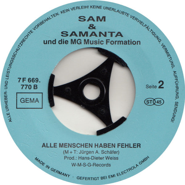Sam-Samanta* : Greif Nicht Nach Den Sternen / Alle Menschen Haben Fehler (7")