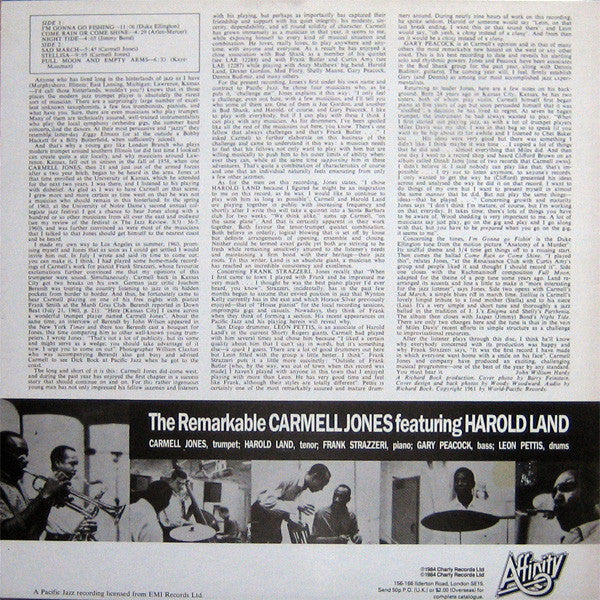 Carmell Jones Featuring Harold Land : The Remarkable Carmell Jones (LP, Album, RE)