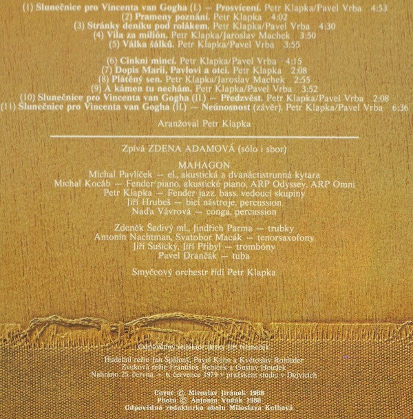 Mahagon : Slunečnice Pro Vincenta Van Gogha (LP, Album)