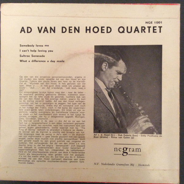 Ad Van Den Hoed Kwartet : Somebody Loves Me (7", EP)