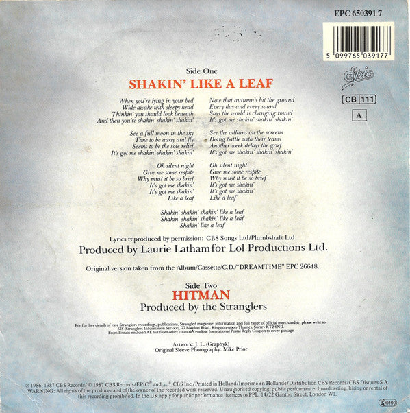 The Stranglers : Shakin' Like A Leaf (7", Single)