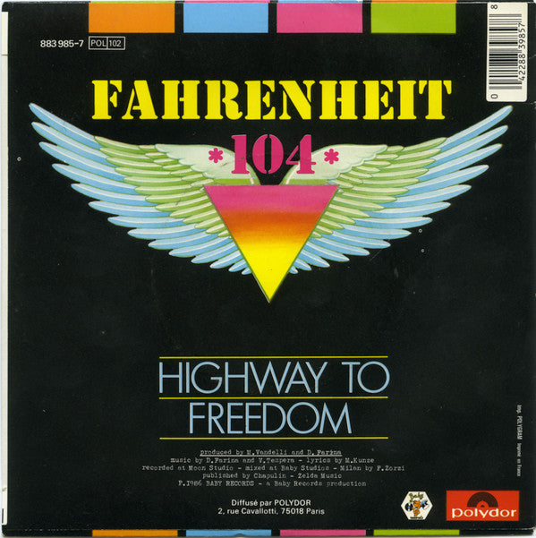 Fahrenheit 104 : Highway To Freedom (7", Single)