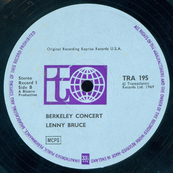 Lenny Bruce : The Berkeley Concert (2xLP, Album)