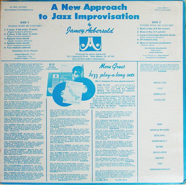 Jamey Aebersold : A New Approach To Jazz Improvisation (Revised Fifth Edition) (LP)